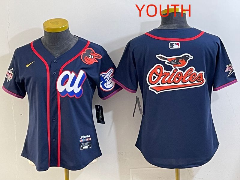 Youth 2025 Baltimore Orioles Blank Drak Blue All star Nike MLB Jersey style 04->youth mlb jersey->Youth Jersey